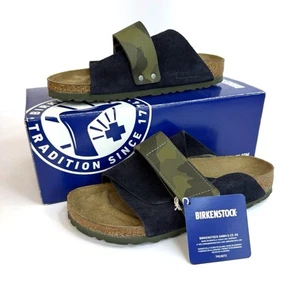 Birkenstock 6 Nuevo con Caja Kyoto Gamuza Medianoche Birko-Flor Camuflaje Correa Verde - Imagen 1 de 10