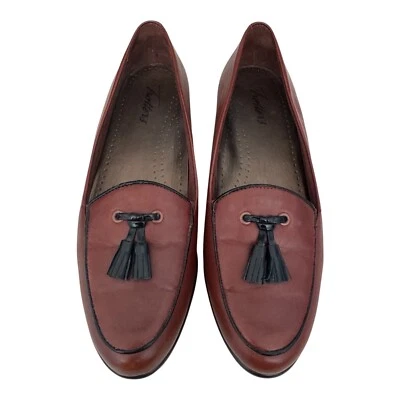 Trotters Leana Leather Loafers in Cognac/Black. Size 7 M - Изображение 1 из 4