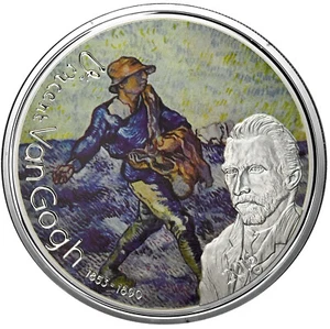 GABON 1000Fr 2016 Silver Plated Proof 'Van Gogh - The Sower, after Millet, 1889' - Picture 1 of 2