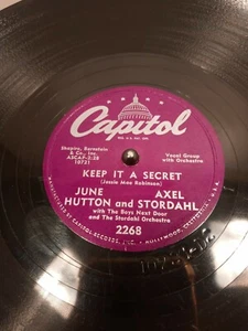78 June Hatton &Axel Stordahl (KEEP IT A SECRET/ I MISS YOU SO) CAPITOL - Picture 1 of 4