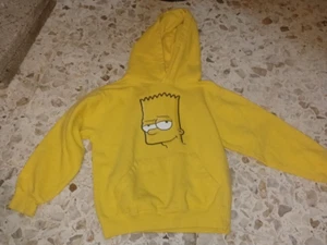 Universal Studios Kids Bart Simpson Hoodie Small Yellow - Picture 1 of 4