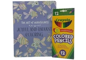 Joyful And Radiant Adult Coloring Book Crayola Pencils The Art Of Mindfulness - Picture 1 of 12