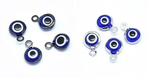 Dijes de lámpara para mal de ojo hechos a mano azul redondo plano. Juego de 10 piezas - Imagen 1 de 11