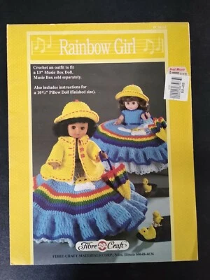 Rainbow Girl: Patrón para muñeca caja de música de 13" y muñeca almohada de 10 1/2" (FCM212) Foto 1 de 2