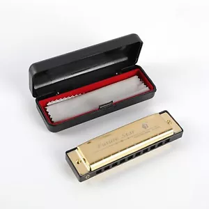 10 Hole 10 Tones Harmonica with Case for Beginner Students ProfessionalsMouth... - Picture 1 of 8
