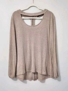 Maglione Doe And Rae grande occhiello ritagliato beige marrone - Foto 1 di 7