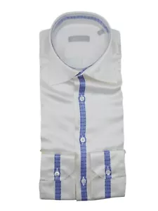 NEW STEFANO RICCI Dress EAGLE 100% SILK Shirt LOGO Size 15.5 Us 39 Uk ( XS69) - Imagen 1 de 2