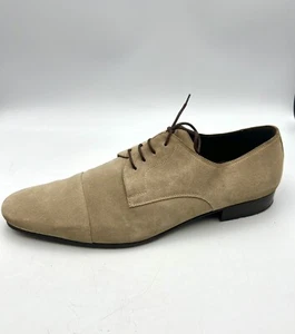 Bruno Magli Mens Suede Lace Up Oxford Dress Shoes Tan Size 12 Medium - Picture 1 of 12