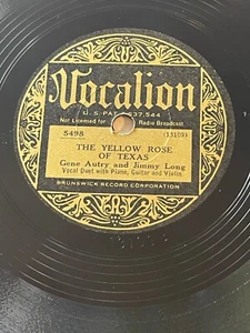 VOCALION 5498 Gene Autry YELLOW ROSE OF TEXAS 78rpm 1933 VG++ / E- Country rare - Picture 1 of 6