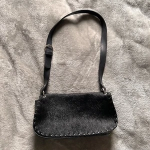 Bolso de Hombro DADABO Hecho en Italia Cuero Café Cabello Negro Boho Fiesta Occidental - Imagen 1 de 13