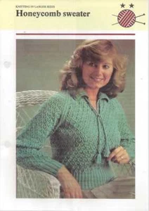 Beautiful Knit Sweater PATTERN Honeycomb Sweater - Picture 1 of 1