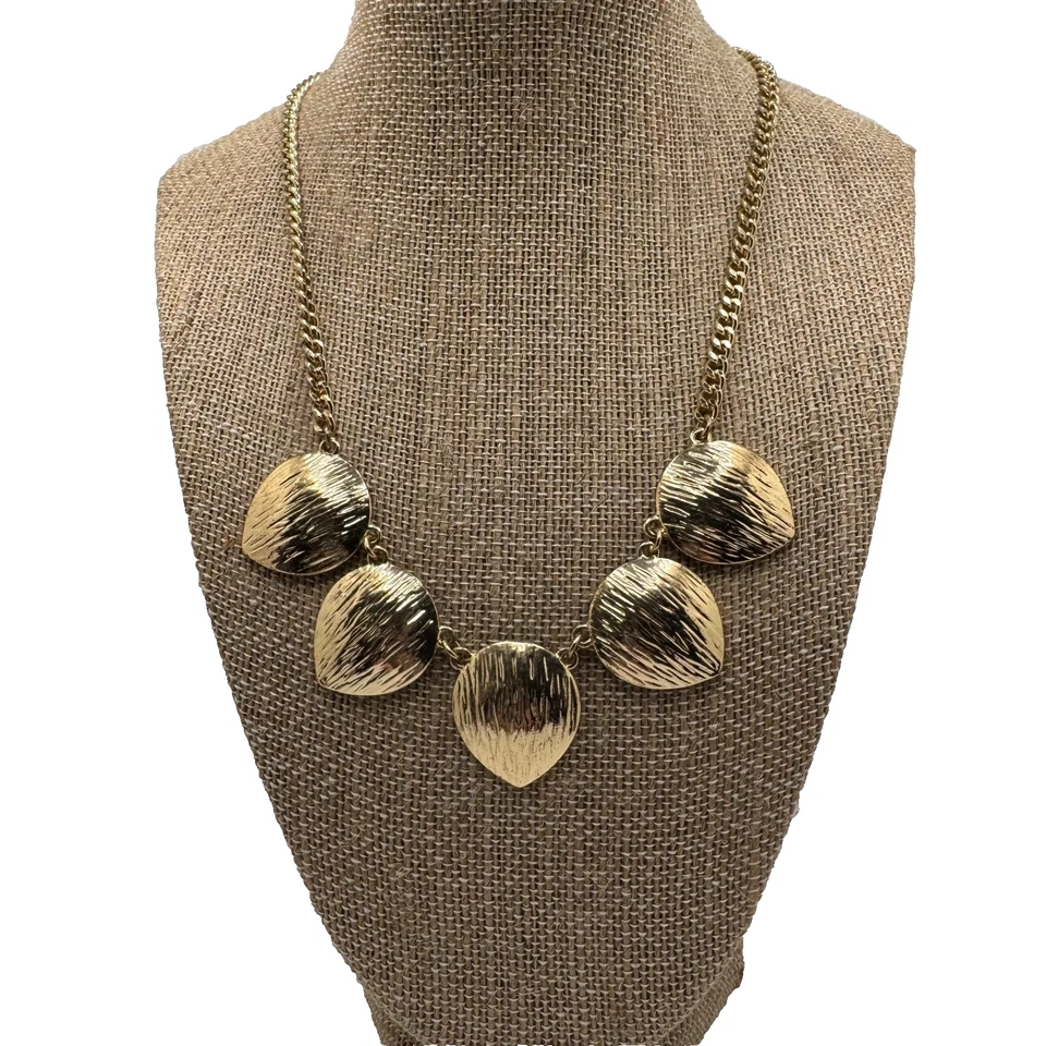 Monet Collar Necklace Water Drop Shape Gold Tone Chain Foto 1 de 1