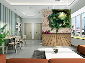 3D Dinosaur Forest 3932 Wallpaper Mural Wall Print Wall Wallpaper Murals US Coco - Picture 1 of 11