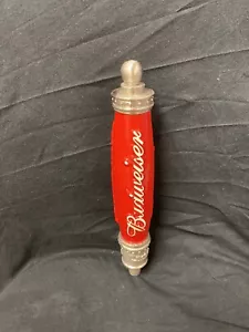 Budweiser Great American Lager Red w/white Script 12" Vintage beer tap handle - Picture 1 of 12