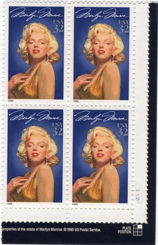 Scott #2967 Marilyn Monroe Plate Block of 4 Stamps - MNH #2 - Image 1 of 1