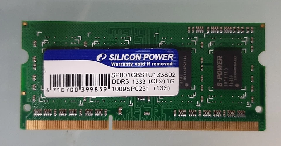 Silicon Power DDR3 RAM 1 GB 1333Mhz SO-DIMM 1,5 V - Immagine 1 di 1