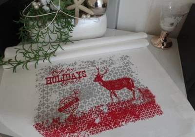 Geschirrtuch HIRSCH Motiv Küchenhandtuch Trockentuch Abtrockentuch Weihnachten - Bild 1 von 4