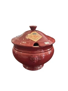 Vintage Emile Henry Lion Head Soup Tureen with Lid French Color Piment / Pepper - Picture 1 of 8