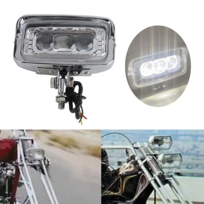Faro LED personalizado rectangular para motocicleta para cafe racer chopper bobber touring Foto 1 de 4