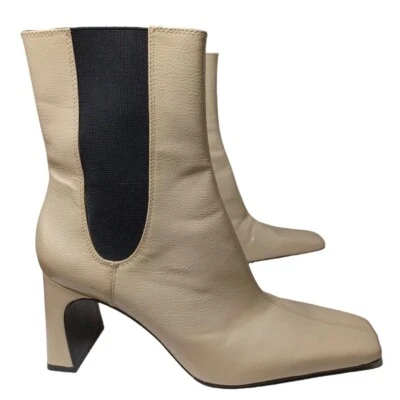 Botas Chelsea ZARA Marfil Crema Charol Media Pantorrilla Talla 40 aprox 9 1/2 EE. UU. Foto 1 de 4