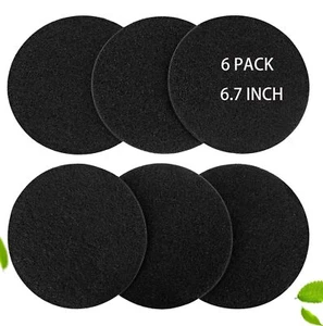 6 Pack Charcoal Filters for Kitchen Compost Bin Countertop Pail Bucket 6.7 Inch - Picture 1 of 7