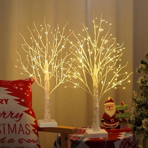 2 Pack 144 LED Artificial Tree Lamp USB Battery Powered DIY Lighted Table Home C - Picture 1 of 12