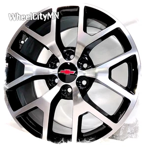 20” gloss black GMC Denali 1500 OE replica 5656 wheels Chevy Silverado 6x5.5 +27 - Picture 1 of 1