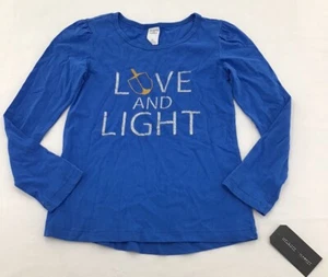 Melrose and Market Girls Love and Light Long Sleeve Shirt Blue Size Small 7/8 - Picture 1 of 5