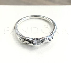Pandora Sparkling Angel Wings Ring Clear CZ 198500C01 +FREE BOX+POLISH CLOTH+Tag - Picture 1 of 10