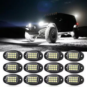 12 cápsulas de luces LED de roca blancas puras - Luz LED impermeable para debajo del cuerpo - Imagen 1 de 23