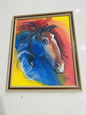 Abstraktes Gemälde Pferd Wandbild Reiter Doug Patterson - Bild 1 von 4