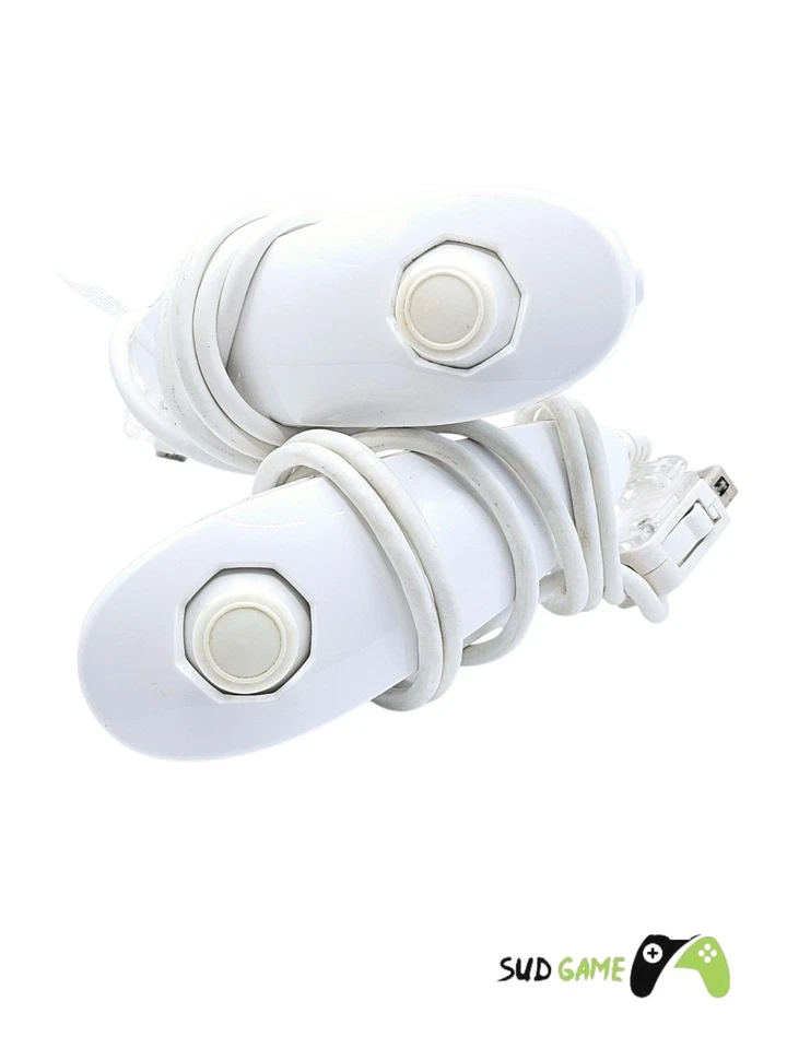 Nintendo Wii – Lot 2 Nunchuks Blancs Officiels – Très Bon État – Accessoires Wii - Image 1 of 1