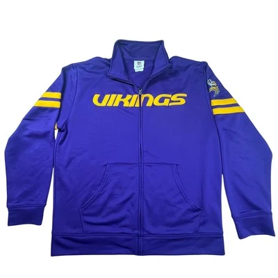 Chaqueta de Pista Minnesota Vikings NFL Bolsillos con Cremallera Completa Púrpura Dorado Hombres Grande Foto 1 de 4