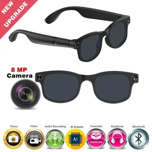 AI Bluetooth Smart Glasses with Camera & Voice Assistant Noise Canceling Transla - Picture 1 of 23