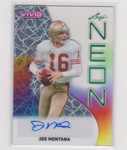 JOE MONTANA 2025 LEAF VIVID FOOTBALL #4/8 AUTO Neon San Francisco 49ers Acetate - Picture 1 of 2