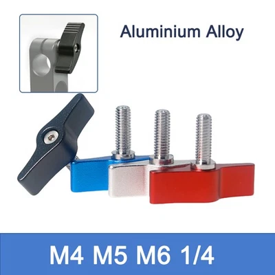 M4 M5 M6 1/4 Flügelmutter Knauf Daumen Schraube Klemmschraube Aluminium & Edels - Bild 1 von 4