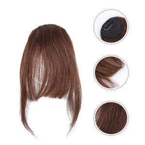  Hair Coverage Solution Toupee Human Clip Bangs Clips for Women Fluffy - Picture 1 of 12