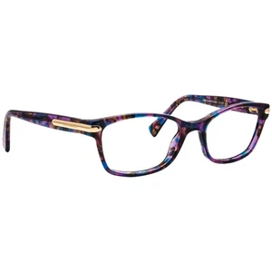 Coach Eyeglasses HC 6065 5288 Confetti Purple Semi Butterfly Frame 51[]17 135 - Picture 1 of 6