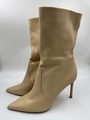 Botines Zara Cuero Tacón de Aguja Tobillo Beige/Tostado Talla US 10 Foto 1 de 4
