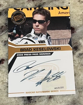 2008 Press Pass Brad Keselowski Press Pass Signings Auto Autograph NASCAR  - Image 1 of 2