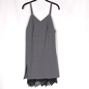 ZARA COLLECTION Women’s Dress MEDIUM Lace Hem Mini 0962/036/250 Houndstooth Gray - Picture 1 of 9