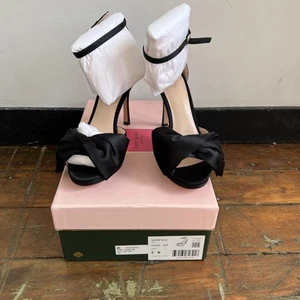 NEW Kate Spade New York Women's Bridal Bow Strappy High-Heel Sandals SZ 5B Black - Picture 1 of 5