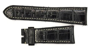 Authentic Officine Panerai Black Leather Watch Strap 25/20 mm, 72 + 114mm Italy - Picture 1 of 2
