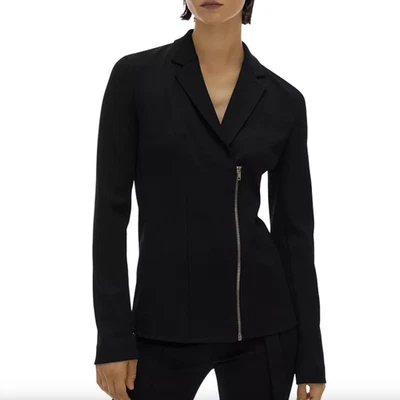 Helmut Lang Compact Rib Zip Blazer Size Small - Moto Asymmetric Stretch Jacket - Image 1 of 4
