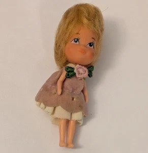 Vintage Liddle Kiddles Blonde w/ Lavender Dress & Eyes - 1960s Mattel Toy - Picture 1 of 10