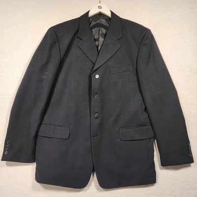 Giorgio Ferraro 44L Negro 4 Botones Hombres Chaqueta Traje Blazer Abrigo Oscuro Largo Grande  Foto 1 de 4