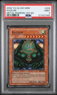 2002 YU-GI-OH! MRD-METAL RAIDERS 1ST ED #026 KAZEJIN PSA 9 - Image 1 of 2