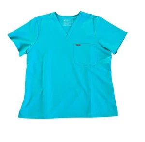 NWT FIGS Catarina One-Pocket Scrub Top Surgical Fresh Aqua Size XL - Picture 1 of 4