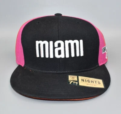 Miami Heat Floridians Reebok NBA Hardwood Classics Fitted Cap Hat - Size: 7 5/8 - Image 1 of 4