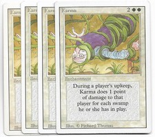 Magic MTG - Karma x4 - Revised 3rd Edition - LP-MP